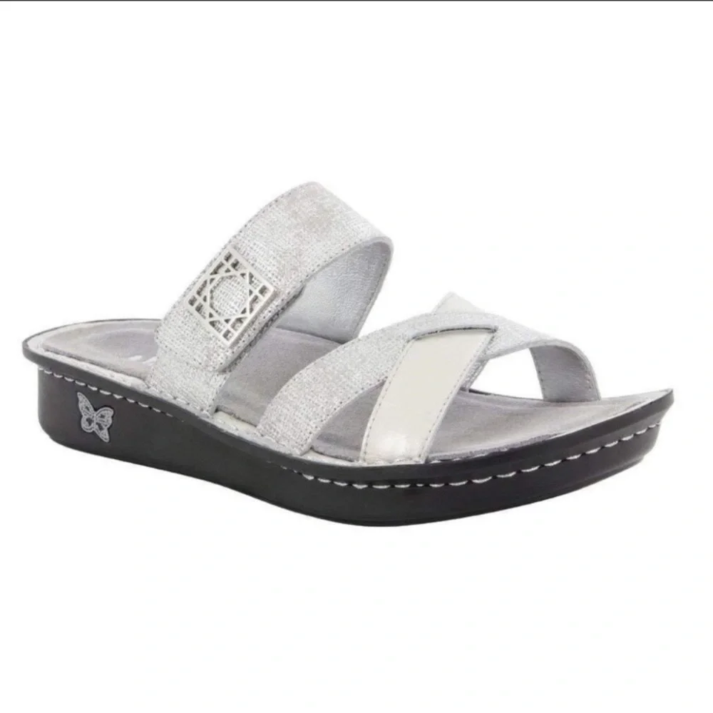 ALEGRIA Victoriah Silver Slides